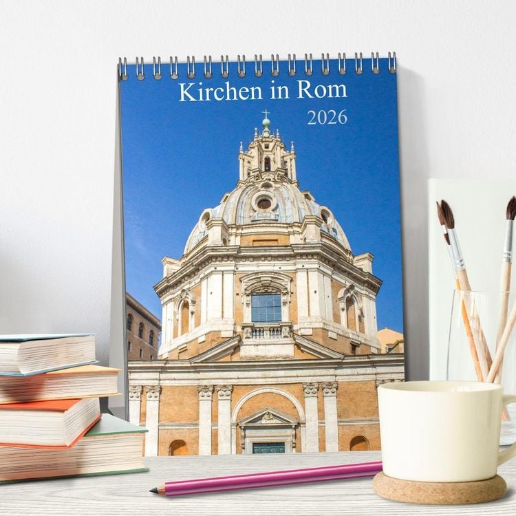 Produktbild: Kirchen in Rom (Tischkalender 2026 DIN A5 hoch), CALVENDO Monatskalender