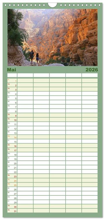 Produktbild: Familienplaner 2026 - Unterwegs im Weihrauchland Oman mit 5 Spalten (Wandkalender, 21 x 45 cm) CALVENDO