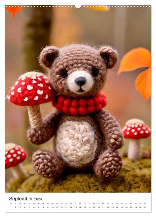 Produktbild: Teddys aus Wolle (Wandkalender 2026 DIN A2 hoch), CALVENDO Monatskalender