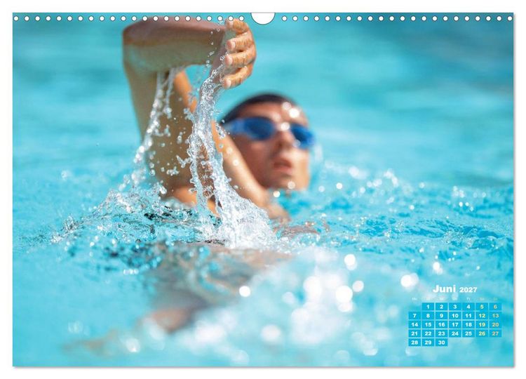 Produktbild: Schwimmen: Sport auf blauen Bahnen (Wandkalender 2027 DIN A3 quer), CALVENDO Monatskalender