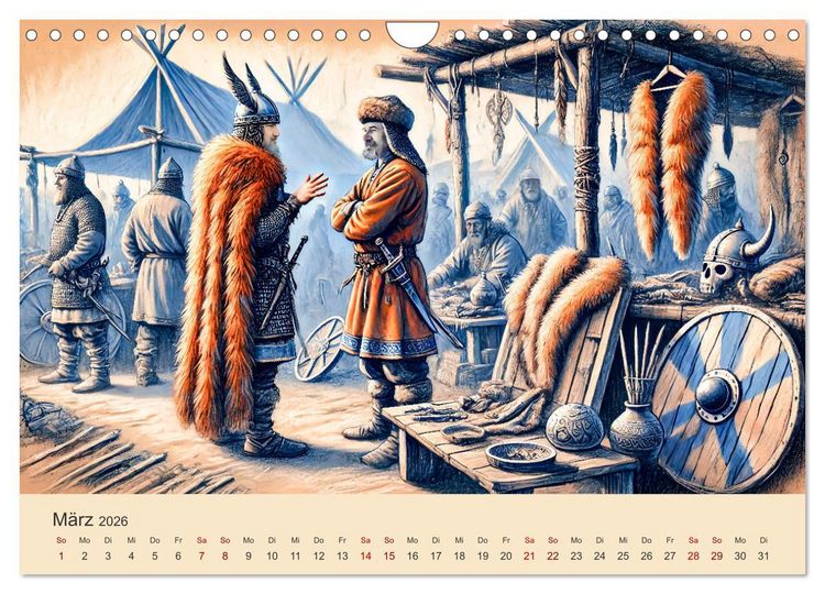 Produktbild: Die Wikingerzeit - Helden, K&ouml;nige und Entdeckungen (Wandkalender 2026 DIN A4 quer), CALVENDO Monatskalender