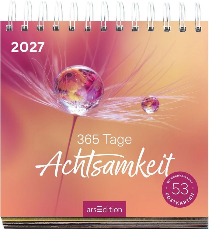 Produktbild: Postkartenkalender 365 Tage Achtsamkeit 2027