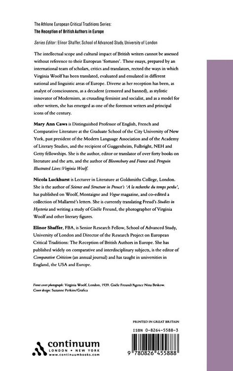 Produktbild: Reception of Virginia Woolf in Europe