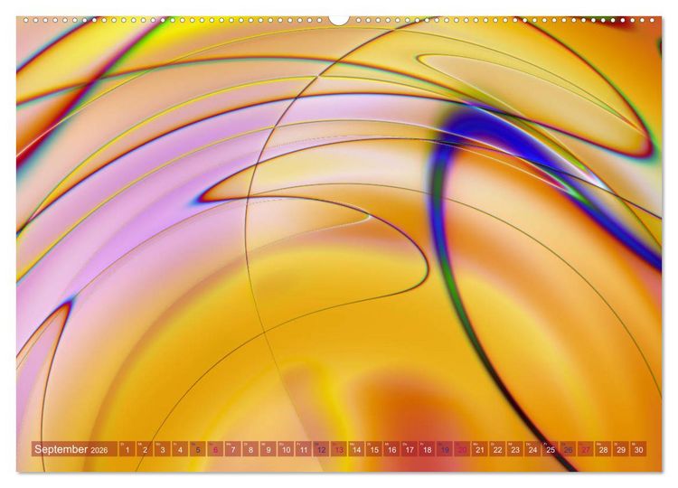 Produktbild: Lineare Strahlkraft - Wellen, Digitale Kunst (Wandkalender 2026 DIN A2 quer), CALVENDO Monatskalender