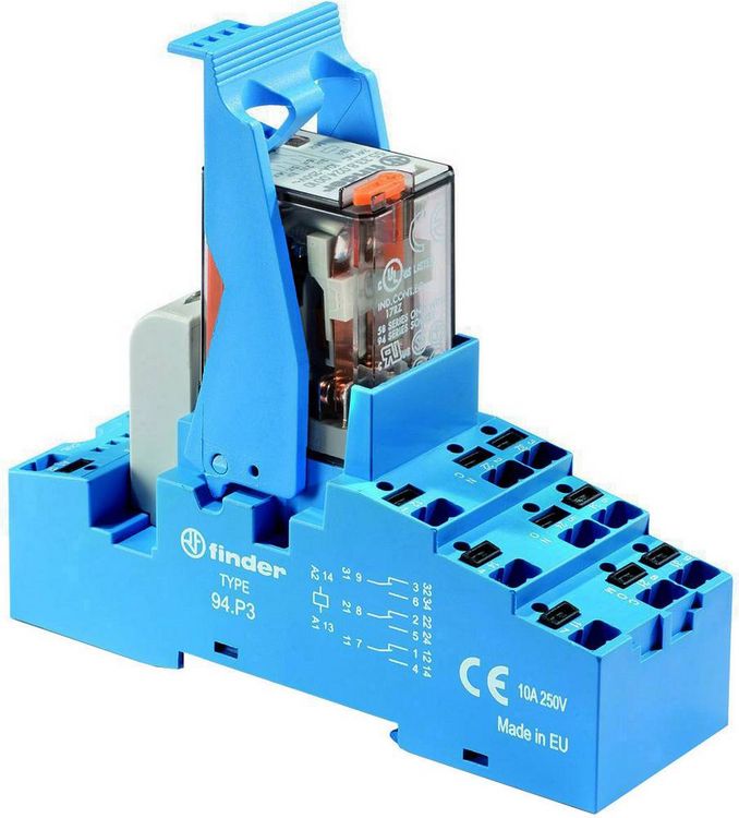 Produktbild: Finder 58.P3.9.012.0050 Relaisbaustein Nennspannung: 12 V/DC Schaltstrom (max.): 10 A 3 Wechsler 1 St.