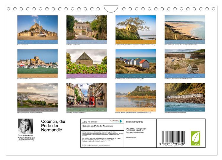 Produktbild: Cotentin, die Perle der Normandie (Wandkalender 2026 DIN A4 quer), CALVENDO Monatskalender