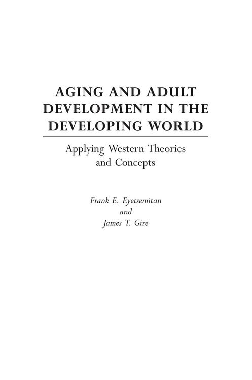 Produktbild: Aging and Adult Development in the Developing World