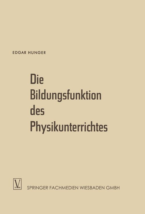 Produktbild: Die Bildungsfunktion des Physikunterrichtes