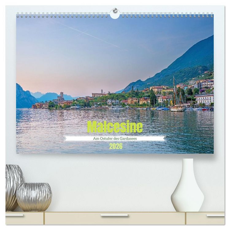 Produktbild: Malcesine - Am Ostufer des Gardasees (hochwertiger Premium Wandkalender 2026 DIN A2 quer), Kunstdruck in Hochglanz
