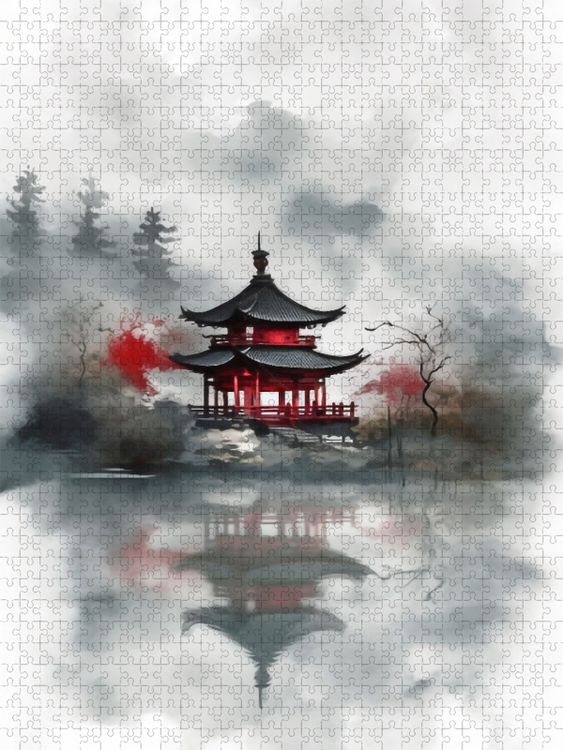 Produktbild: CALVENDO Puzzle Wassertempel | 2000 Teile Lege-Gr&ouml;&szlig;e 90x67cm Foto-Puzzle f&uuml;r gl&uuml;ckliche Stunden