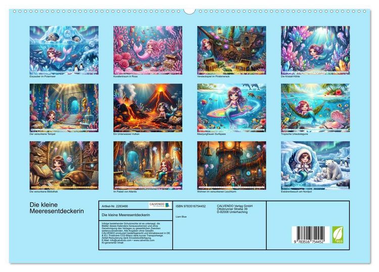 Produktbild: Die kleine Meeresentdeckerin (hochwertiger Premium Wandkalender 2027 DIN A2 quer), Kunstdruck in Hochglanz