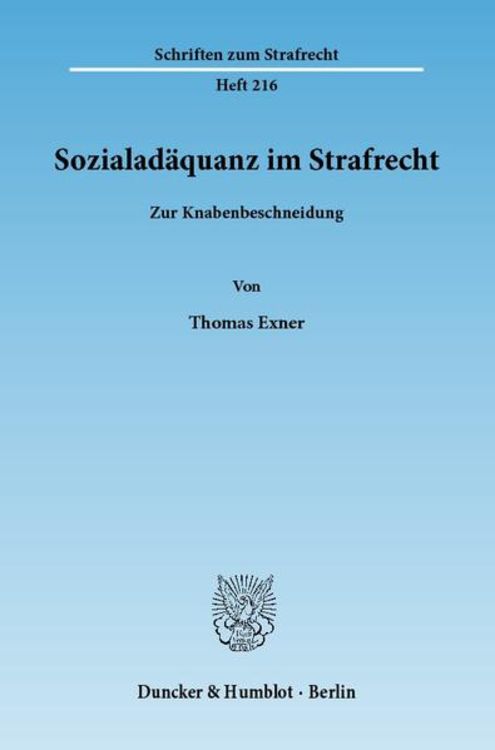 Produktbild: Sozialad&auml;quanz im Strafrecht.