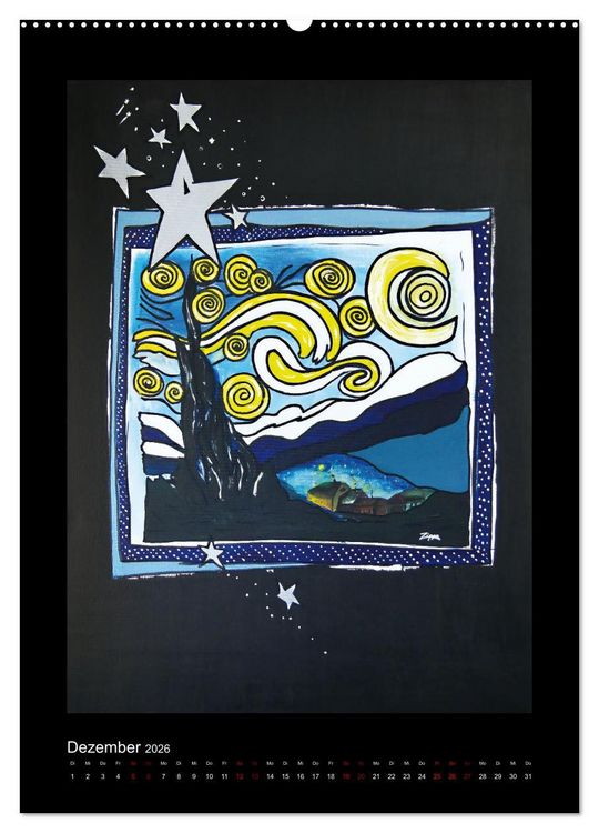 Produktbild: Hommage an gro&szlig;e K&uuml;nstler (hochwertiger Premium Wandkalender 2026 DIN A2 hoch), Kunstdruck in Hochglanz