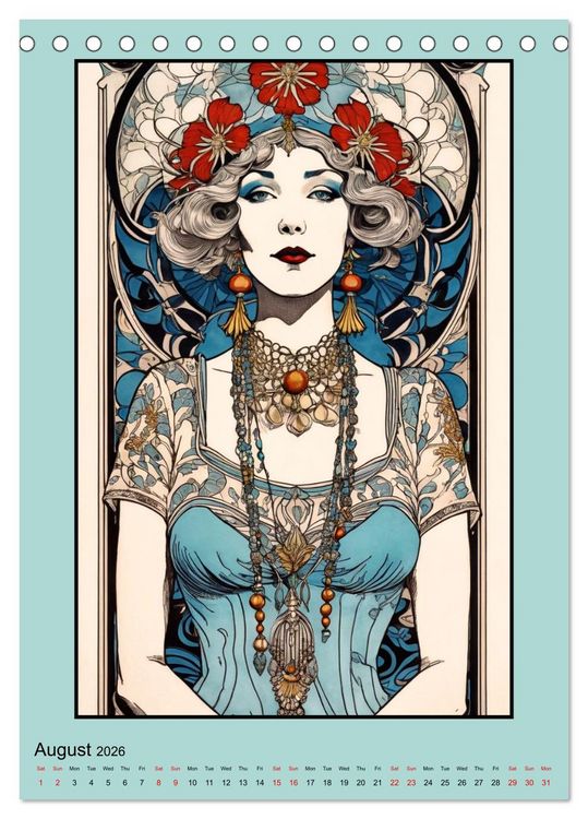 Produktbild: Women's Images of the Belle &Eacute;poque (Desk Calendar 2026 DIN A5 portrait), CALVENDO 12 Month DeskCalendar