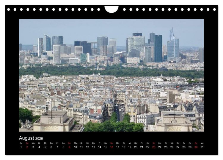Produktbild: Paris von oben (Wandkalender 2026 DIN A4 quer), CALVENDO Monatskalender