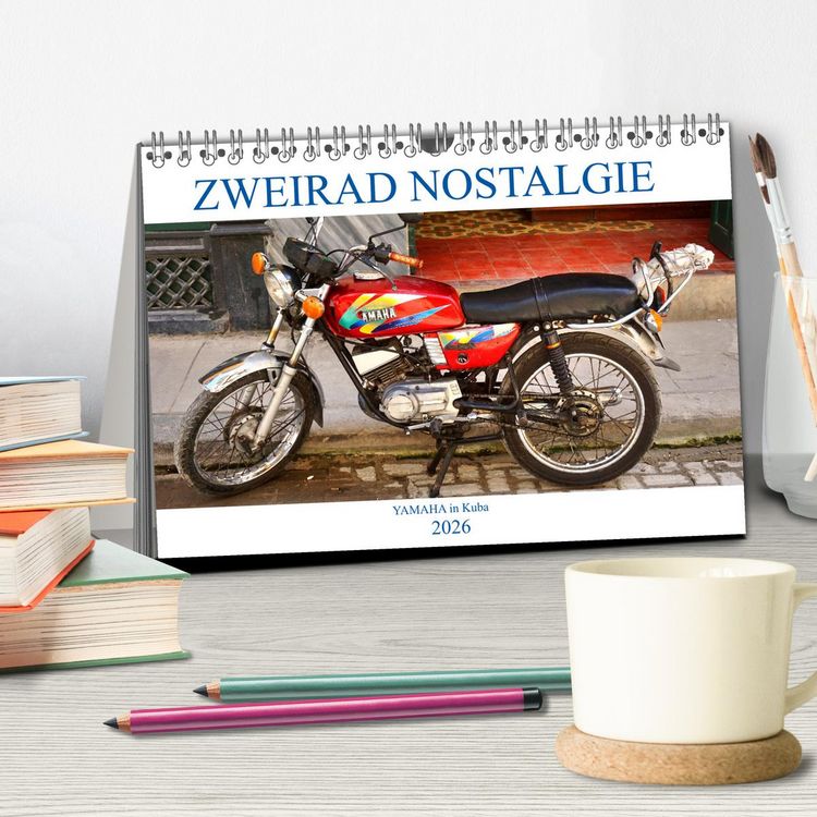 Produktbild: Zweirad Nostalgie - YAMAHA in Kuba (Tischkalender 2026 DIN A5 quer), CALVENDO Monatskalender