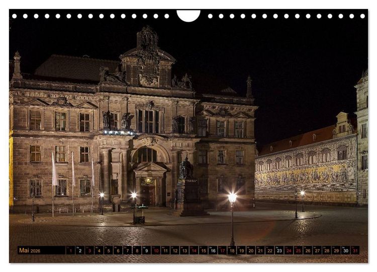 Produktbild: Eine Nacht in Dresden (Wandkalender 2026 DIN A4 quer), CALVENDO Monatskalender