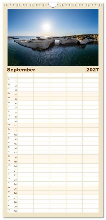Produktbild: Familienplaner 2027 - Sardinien. Sch&ouml;ne Landschaften und bunte St&auml;dte. mit 5 Spalten (Wandkalender, 21 x 45 cm) CALVENDO