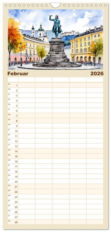 Produktbild: Familienplaner 2026 - &Ouml;sterreich - Idylle in den Alpen mit 5 Spalten (Wandkalender, 21 x 45 cm) CALVENDO