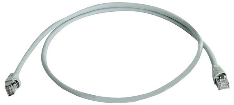 Produktbild: Teleg&auml;rtner 100008165 RJ45 Patchkabel CAT 5e F/UTP 0.25 m Grau Flammwidrig, mit Knickschutzt&uuml;lle 1 St.