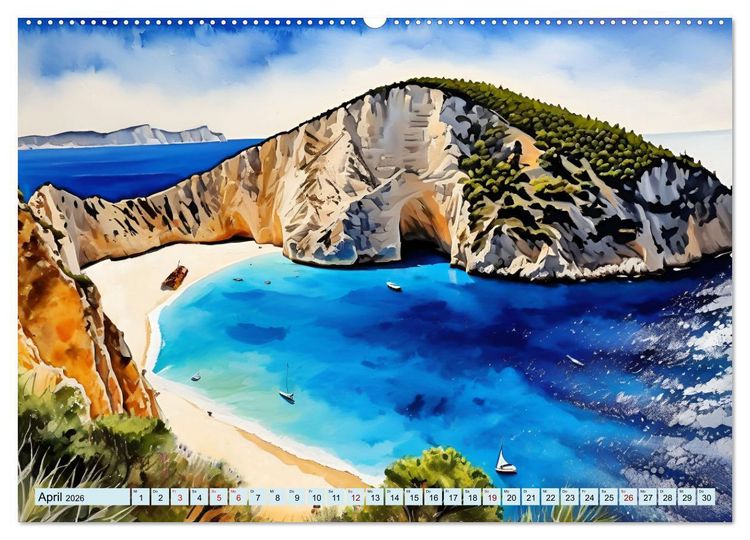 Produktbild: Kalimera Griechenland (hochwertiger Premium Wandkalender 2026 DIN A2 quer), Kunstdruck in Hochglanz