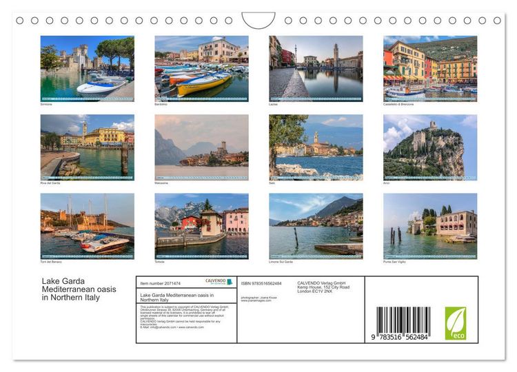 Produktbild: Lake Garda Mediterranean oasis in Northern Italy (Wall Calendar 2026 DIN A4 landscape), CALVENDO 12 Month Wall Calendar
