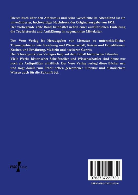 Produktbild: Der Atheismus und seine Geschichte im Abendlande