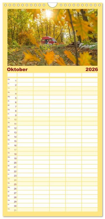 Produktbild: Familienplaner 2026 - Vanlife - Gl&uuml;cklich auf vier R&auml;dern mit 5 Spalten (Wandkalender, 21 x 45 cm) CALVENDO