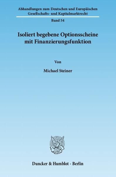Produktbild: Isoliert begebene Optionsscheine mit Finanzierungsfunktion.