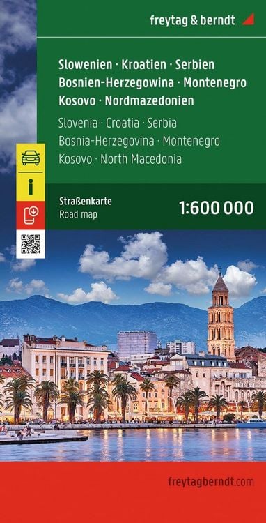 Produktbild: Freytag & berndt Stra&szlig;enkarte Slowenien - Kroatien - Serbien - Bosnien-Herzegowina - Montenegro - Kosovo - Nordmazedonien 1:600.000