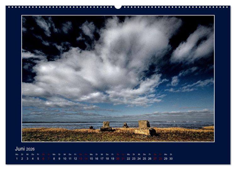 Produktbild: Wolken, Watt und Wellen. Fotografische Impressionen vom Jadebusen. (hochwertiger Premium Wandkalender 2026 DIN A2 quer), Kunstdruck in Hochglanz