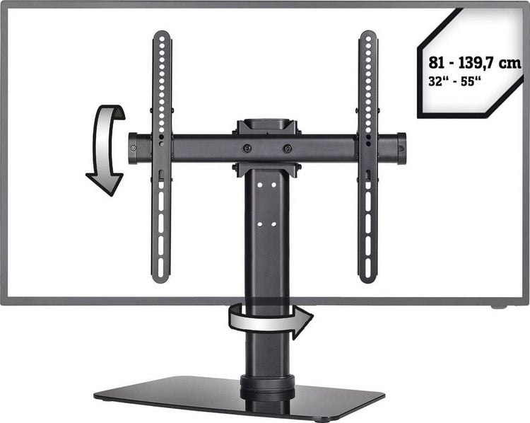 Produktbild: SpeaKa Professional SP-TT-05 TV-Standfu&szlig; 81,3 cm (32") - 139,7 cm (55") Neigbar, Schwenkbar, H&ouml;henverstellbar