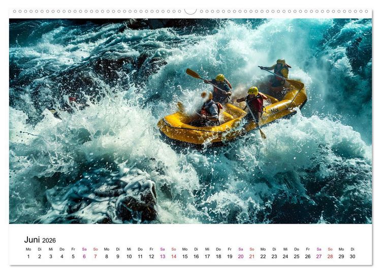 Produktbild: Rafting f&uuml;r Mutige (Wandkalender 2026 DIN A2 quer), CALVENDO Monatskalender