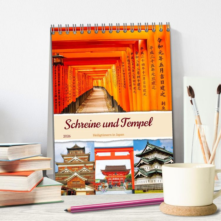 Produktbild: Schreine und Tempel - Heiligt&uuml;mern in Japan (Tischkalender 2026 DIN A5 hoch), CALVENDO Monatskalender