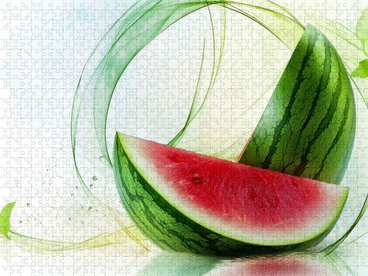 Produktbild: CALVENDO Puzzle Wassermelonen - Genuss | 1000 Teile Lege-Gr&ouml;&szlig;e 64x48cm Foto-Puzzle f&uuml;r gl&uuml;ckliche Stunden