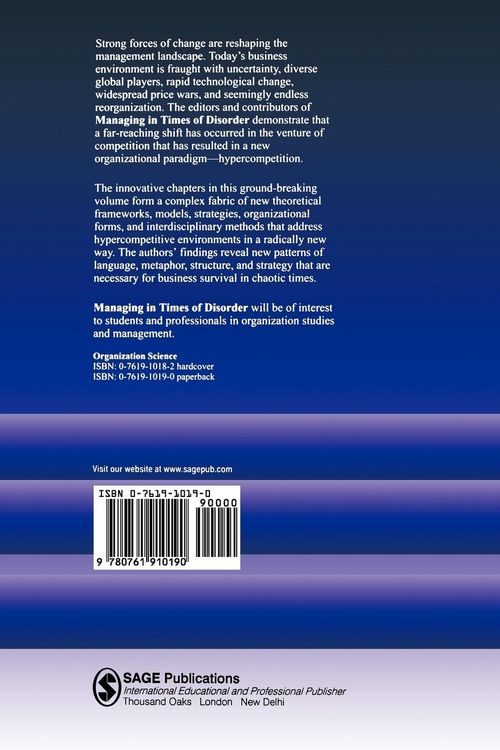 Produktbild: Managing in Times of Disorder