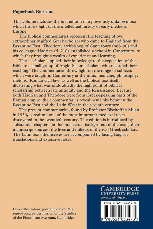 Produktbild: Biblical Commentaries from the Canterbury School of Theodore and Hadrian