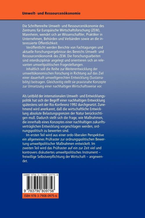 Produktbild: Nachhaltigkeit, Ordnungspolitik und freiwillige Selbstverpflichtung