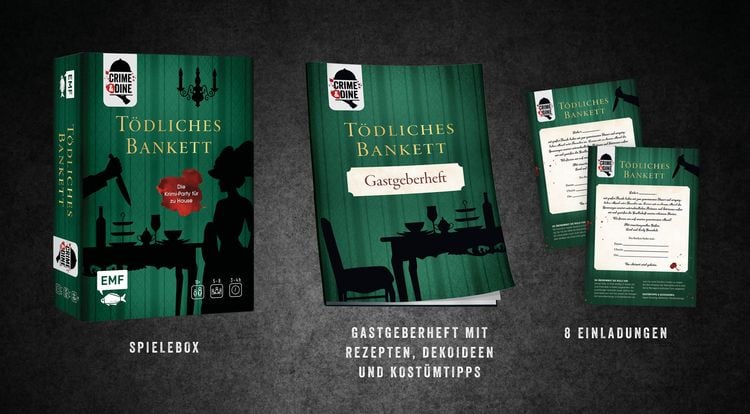 Produktbild: Crime & Dine &ndash; Das Krimi-Dinner-Set: T&ouml;dliches Bankett