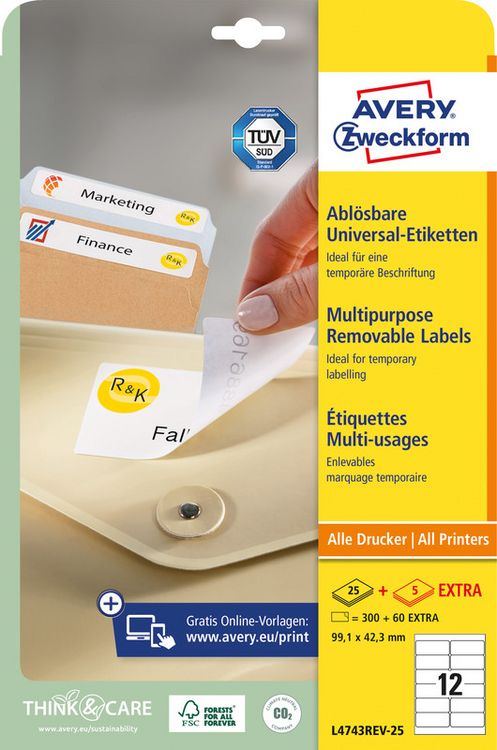 Produktbild: Etiketten 99.1x42.3mm