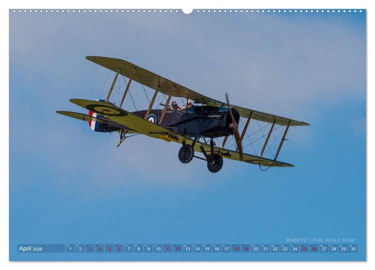 Produktbild: Historische Propellerflugzeuge 2026 (Wandkalender 2026 DIN A2 quer), CALVENDO Monatskalender