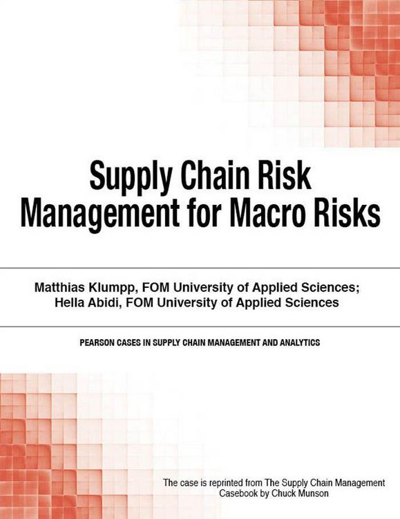Produktbild: Supply Chain Risk Management for Macro Risks