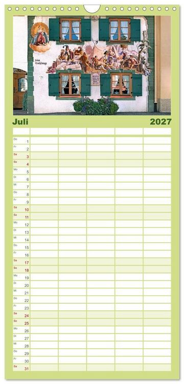 Produktbild: Familienplaner 2027 - Mittenwald - Perle des Werdenfelser Landes mit 5 Spalten (Wandkalender, 21 x 45 cm) CALVENDO