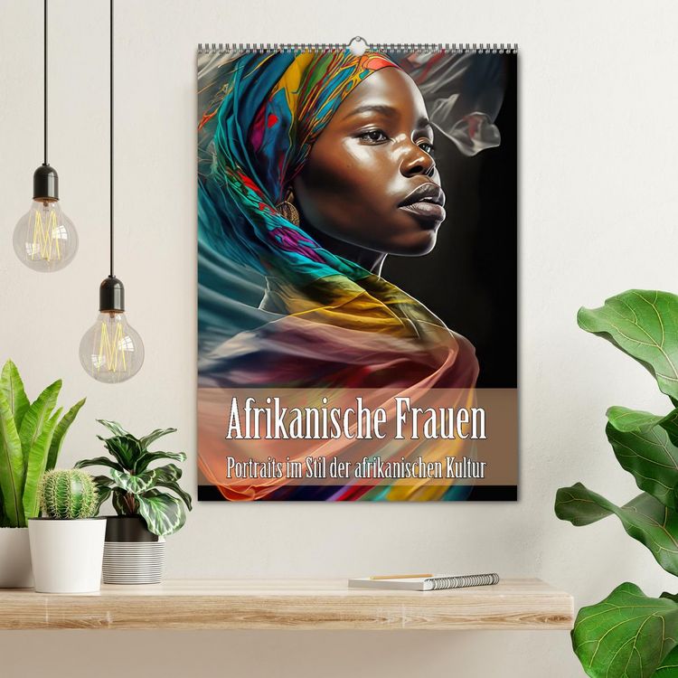 Produktbild: Afrikanische Frauen - Portraits im Stil der afrikanischen Kultur (Wandkalender 2026 DIN A2 hoch), CALVENDO Monatskalender