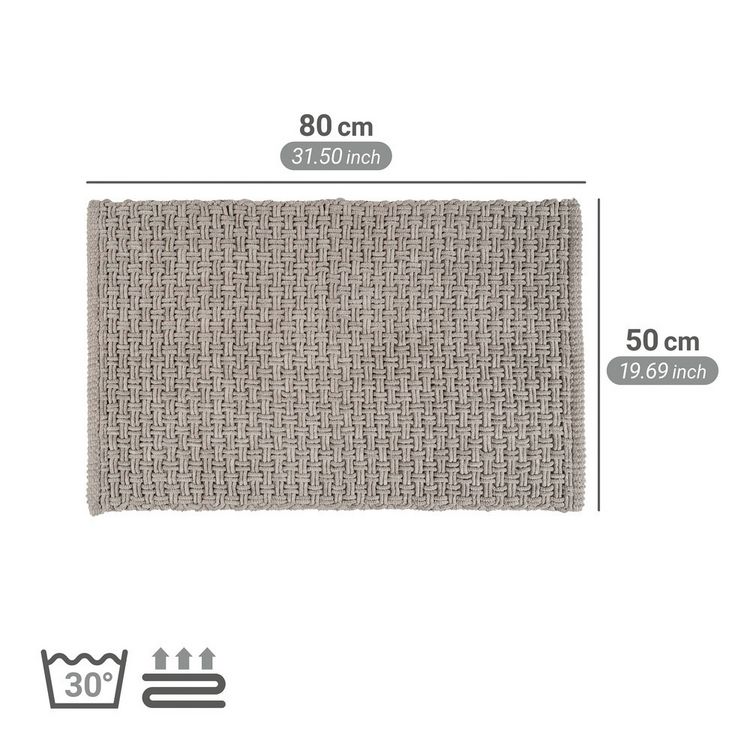 Produktbild: Badteppich Mod. Ecoli, grau, Polyester-Baumwolle, 50x80 cm, rutschhemmend, geeignet f&uuml;r