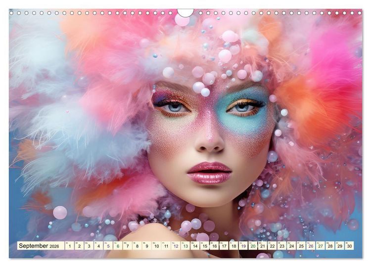 Produktbild: Haarpracht - KI-Bilder (Wandkalender 2026 DIN A3 quer), CALVENDO Monatskalender