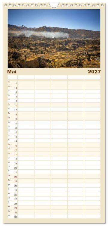 Produktbild: Familienplaner 2027 - Peru - Traumreise durch das Land der Inka mit 5 Spalten (Wandkalender, 21 x 45 cm) CALVENDO