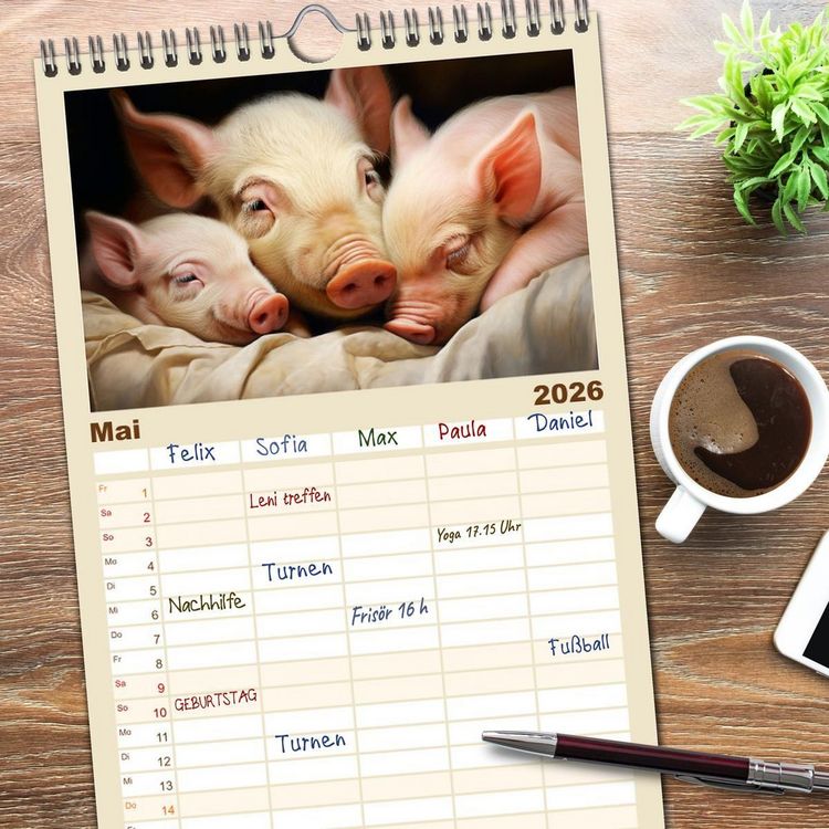 Produktbild: Familienplaner 2026 - Wenn sie schlafen... mit 5 Spalten (Wandkalender, 21 x 45 cm) CALVENDO