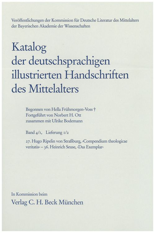 Produktbild: Katalog der deutschsprachigen illustrierten Handschriften des Mittelalters Band 4/1, Lfg. 1/2: 27-36