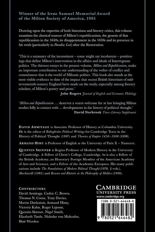 Produktbild: Milton and Republicanism